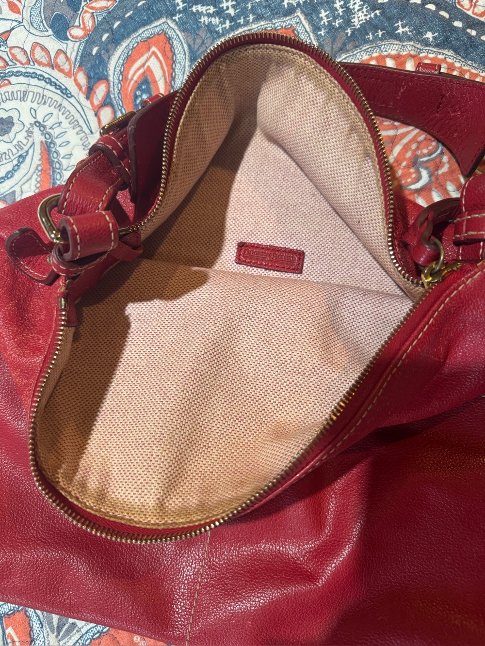 Dooney & Bourke Red Leather Shoulder Bag - Women - Picture 5 of 7